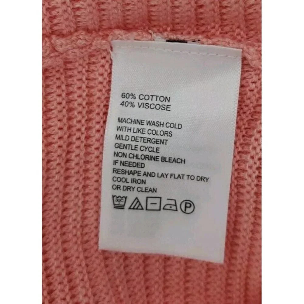 Tommy Bahama Bonita Ottoman Ribbed Short Sleeve Sweater Coral XSmall Pullover - Picture 8 of 9